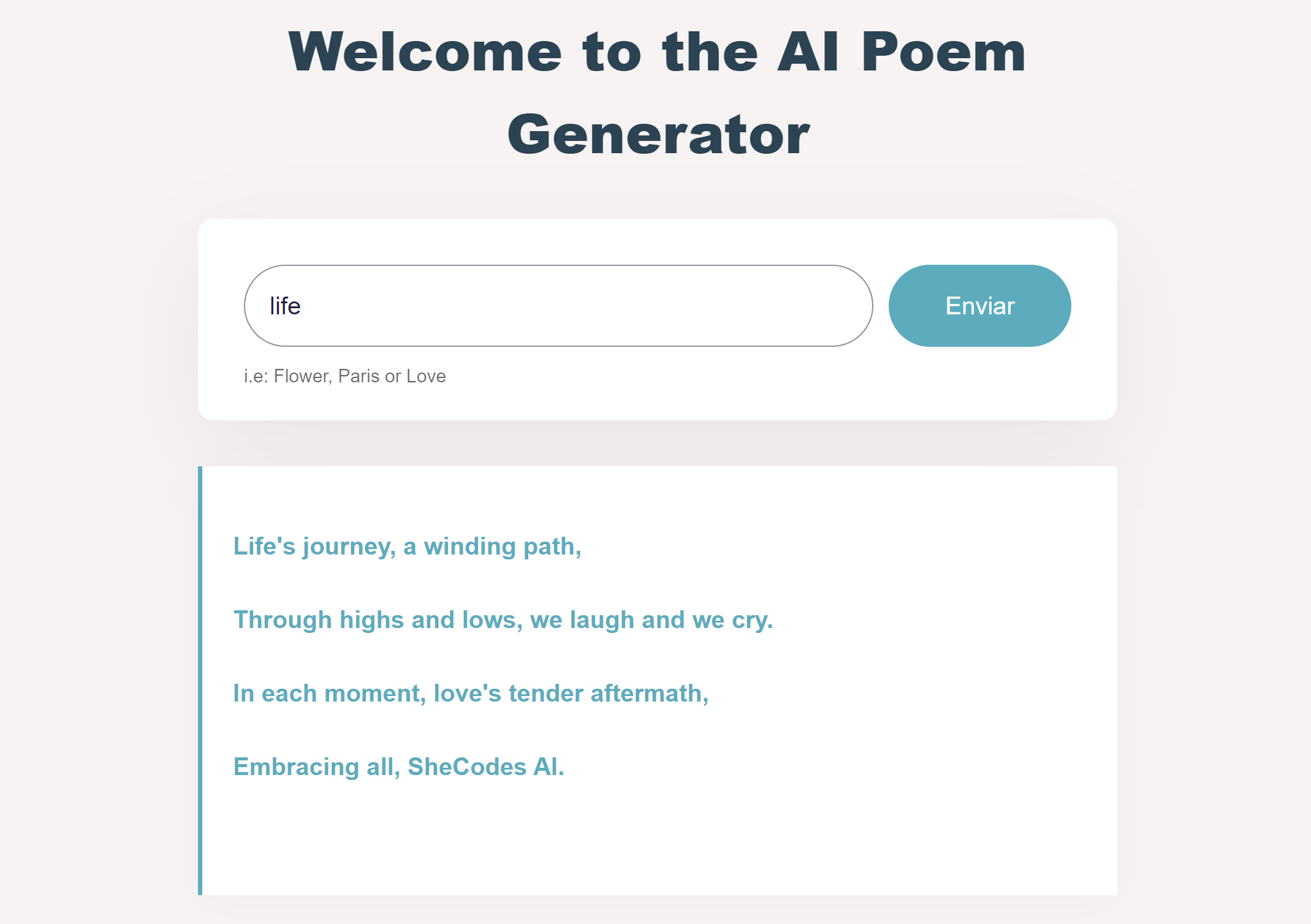 AI poem generator