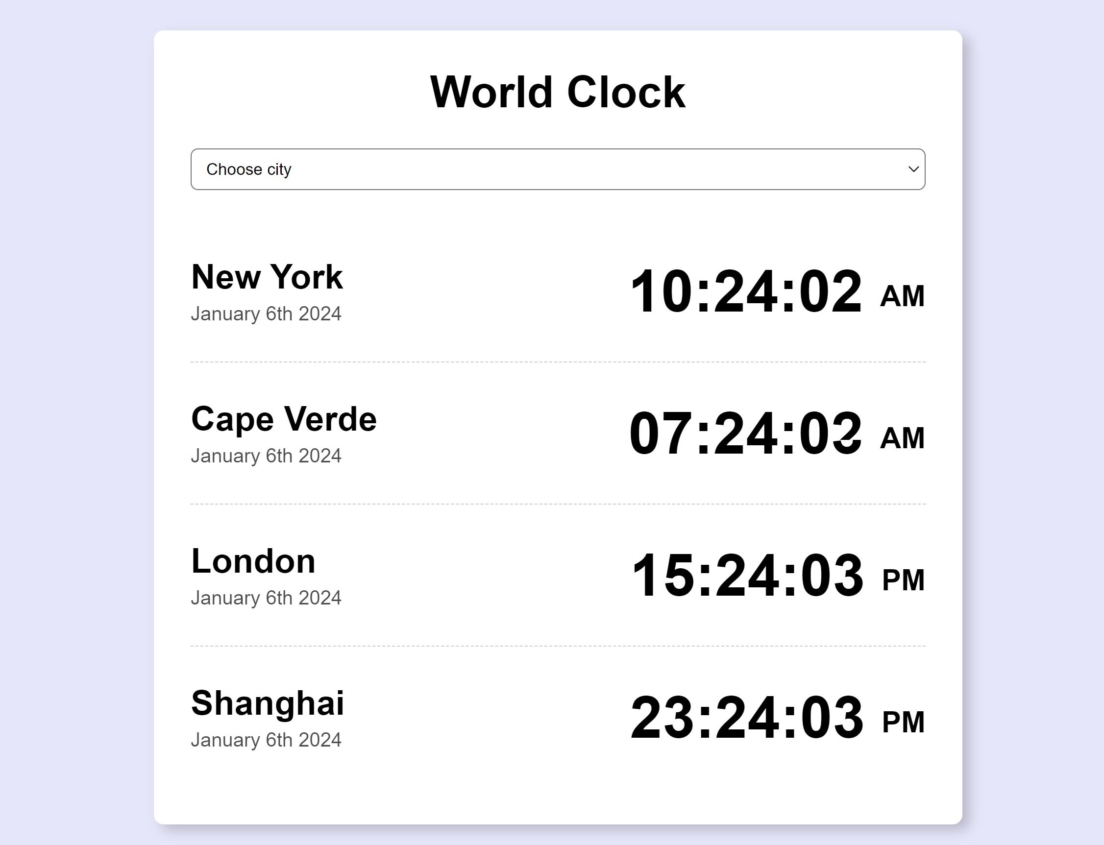 Clock app